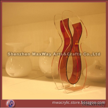 Clear eight-shaped ingenious acrylic/pMMA vase/flower vase/container